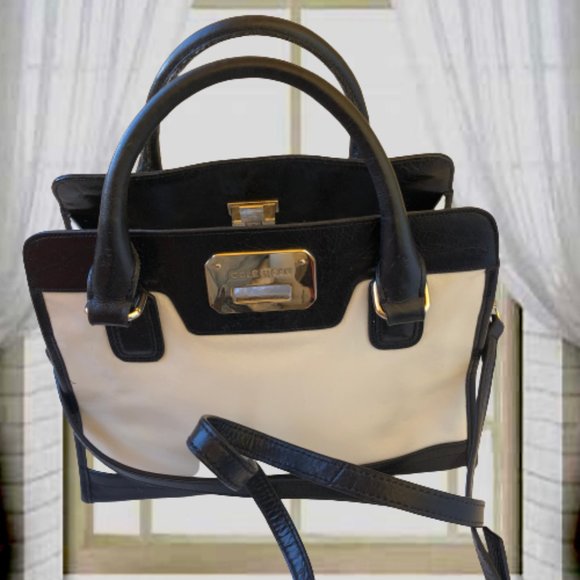 Cole Haan Leather Handbag Satchel Double Handles Detachable Crossbody St… - Picture 14 of 14